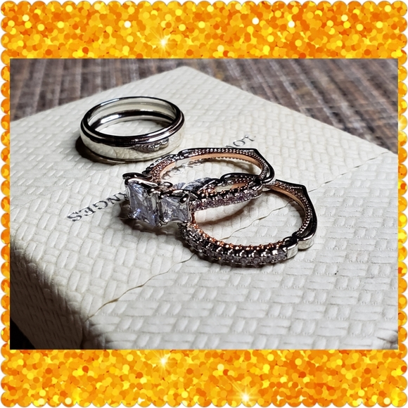 💛JUST IN💛Wedding Set 18K Rose Gold 3pc Set - Picture 9 of 14